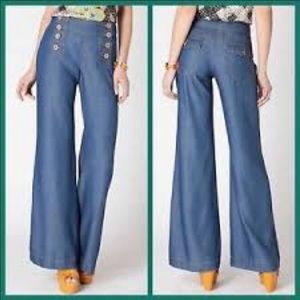 Anthropologie Elevenses Wide Leg Sailor Pant